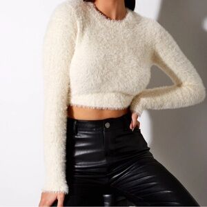 TopShop Knitted Fluffy Crop Jumper Sweater Sz 10 Women